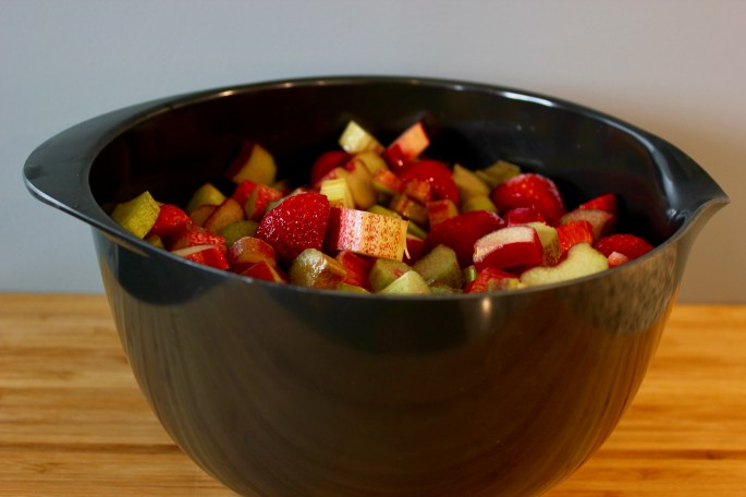 jordbær og rabarbra