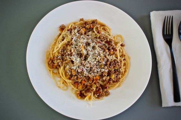 autentisk bolognese ovenfra