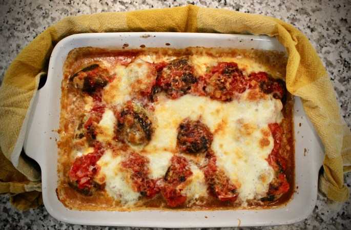 gratinerte lammekjøttboller