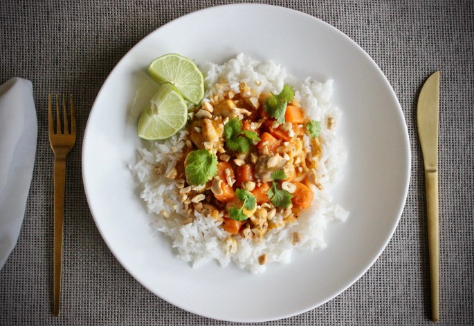 thaicurry med kylling og søtpotet