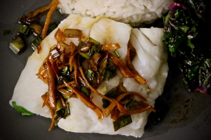 dampet torsk med ingefær og vårløksaus 2