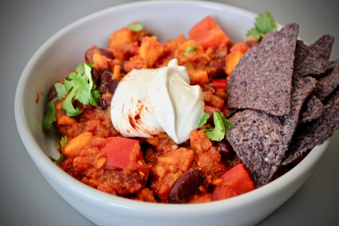 chili sin carne vegetarisk vegansk søtpotet 4