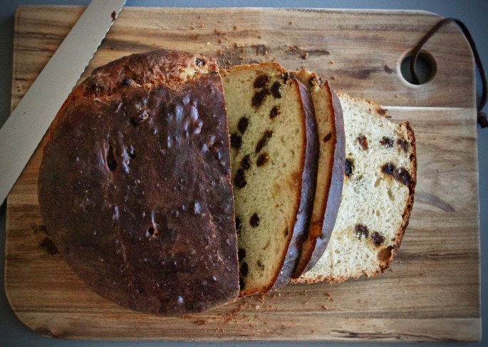 julekake skåret ovenfra