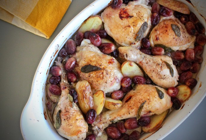 kyllinglår med druer og salvie
