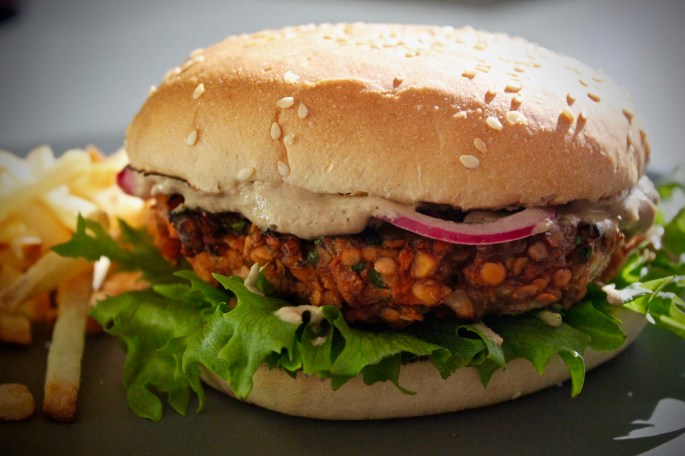 Vegetarburger av røde linser og gulrot 5