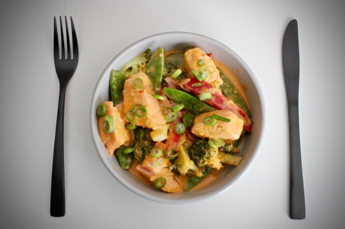 thai rød curry laksepanne